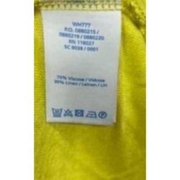 Boden Womens Dress US 2 Yellow Linen Blend Drawstring Waist Embroidered Neckline - Picture 5 of 6